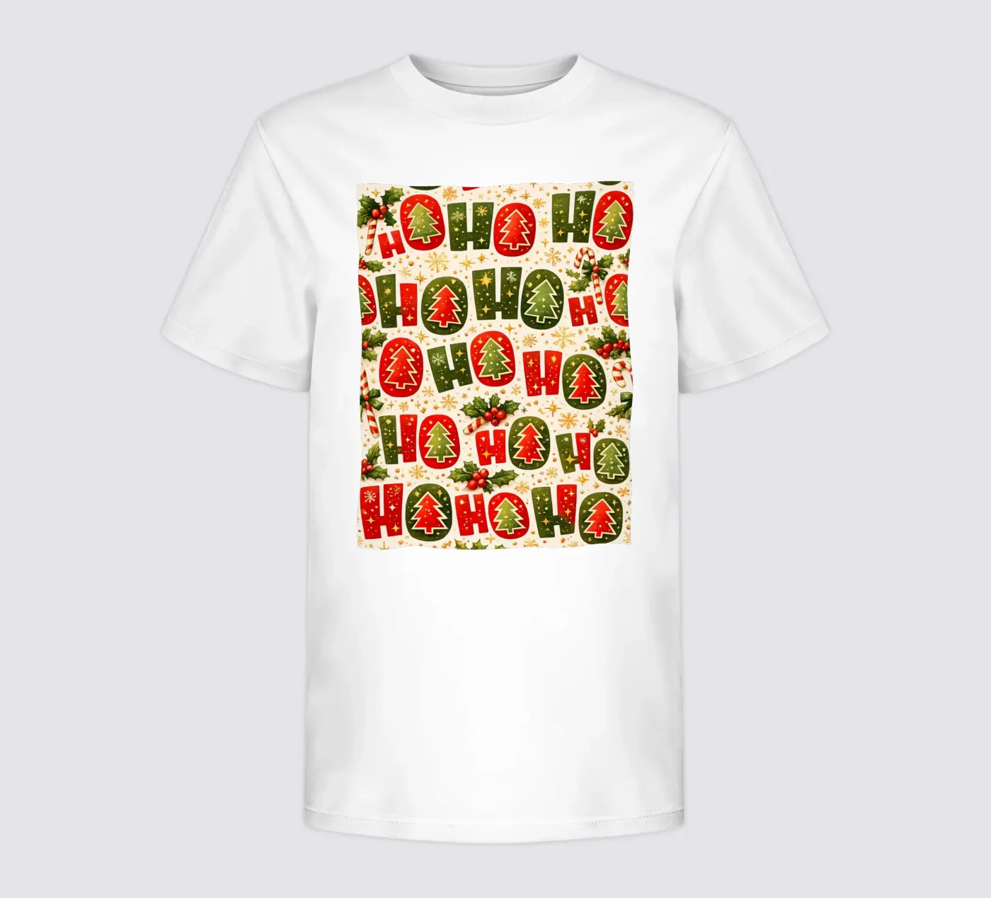 'Ho Ho'-patroon kinder t-shirt van Nordic Noel Studio