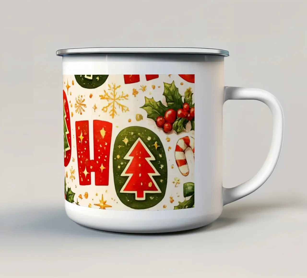 “Ho Ho Ho” Pattern tazza in smalto da Nordic Noel Studio