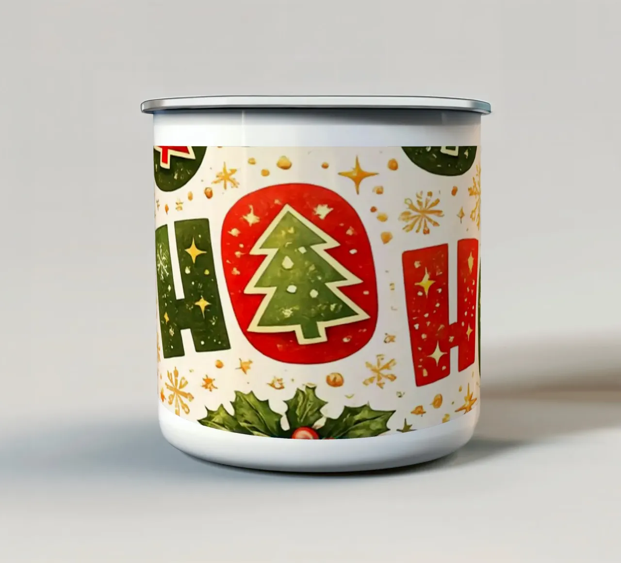 “Ho Ho Ho” Pattern tazza in smalto da Nordic Noel Studio