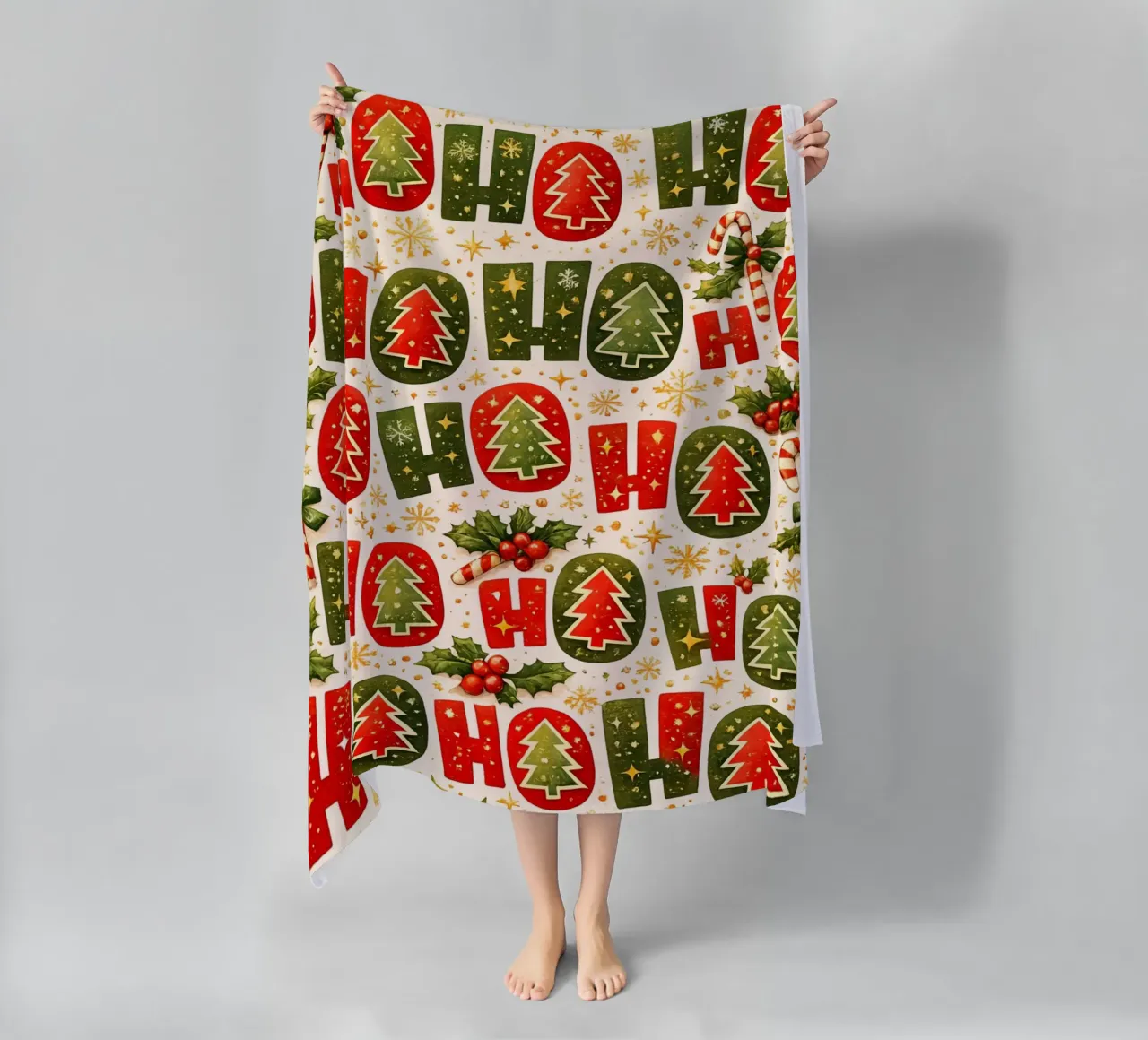 'Ho Ho' Pattern telo mare da Nordic Noel Studio