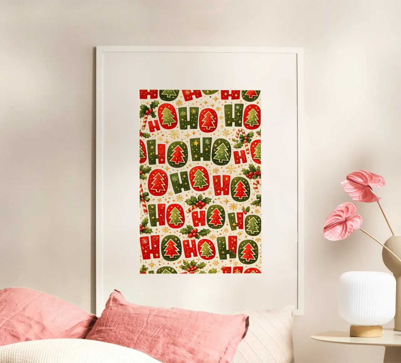 “Ho Ho Ho” Pattern poster da Nordic Noel Studio