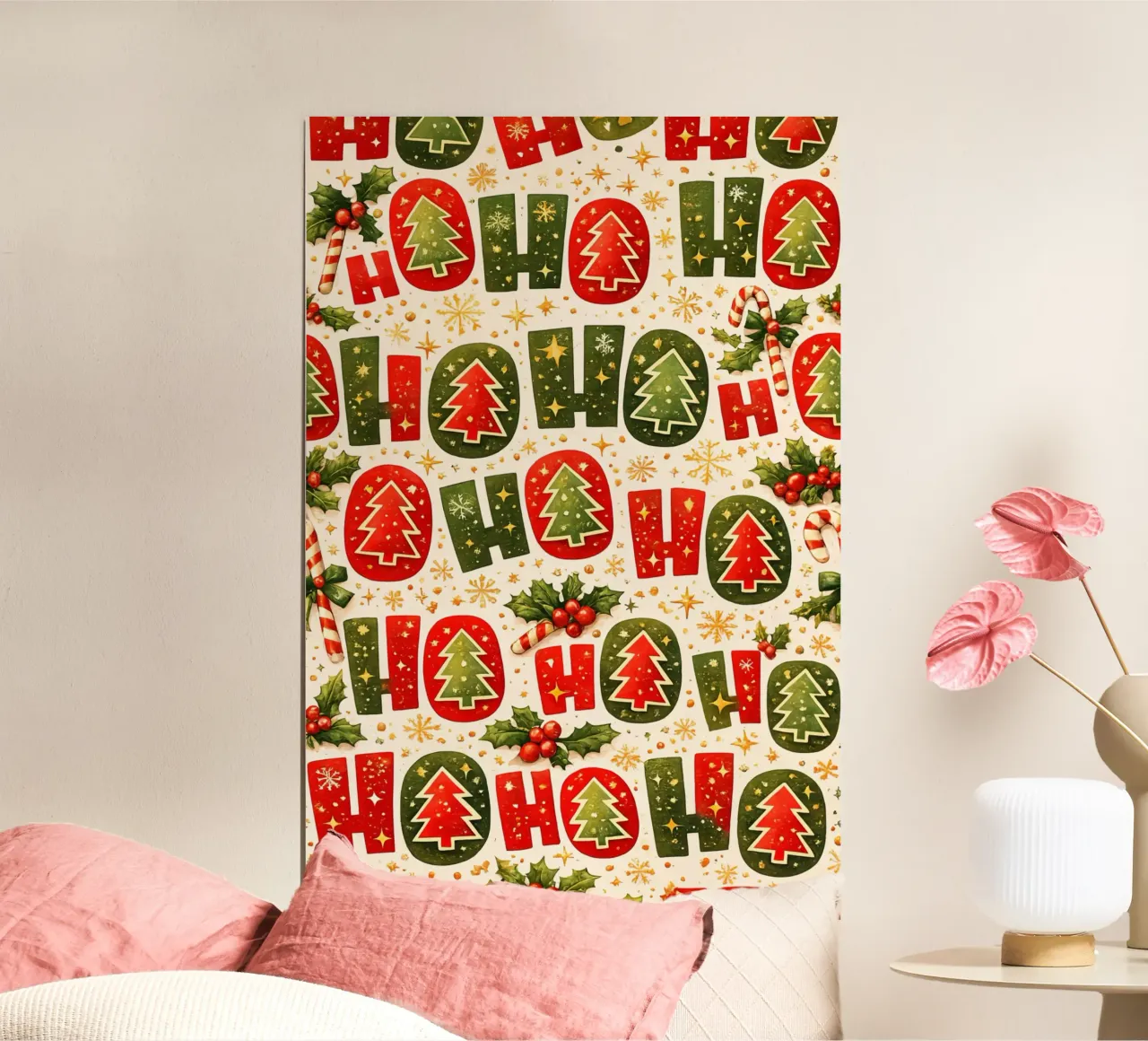 “Ho Ho Ho” Pattern poster da Nordic Noel Studio