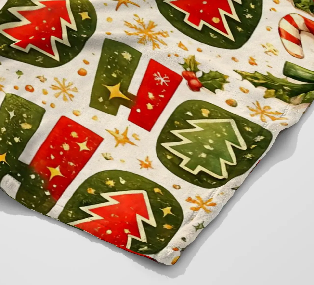 'Ho Ho' Pattern Fleecedecke von Nordic Noel Studio