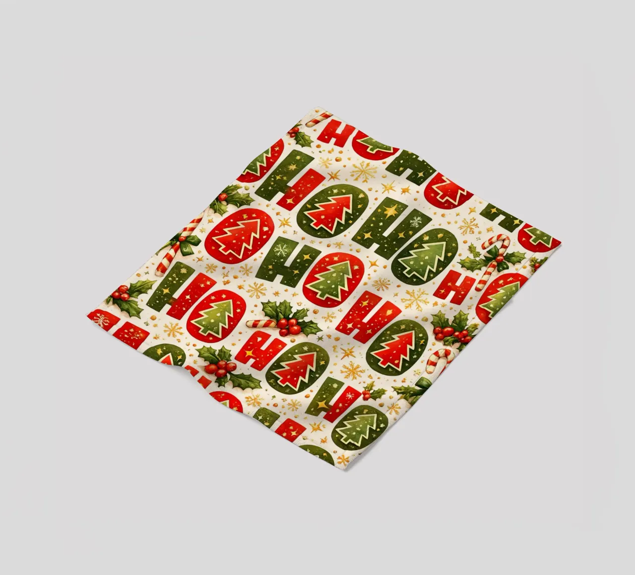 'Ho Ho' Pattern Fleecedecke von Nordic Noel Studio