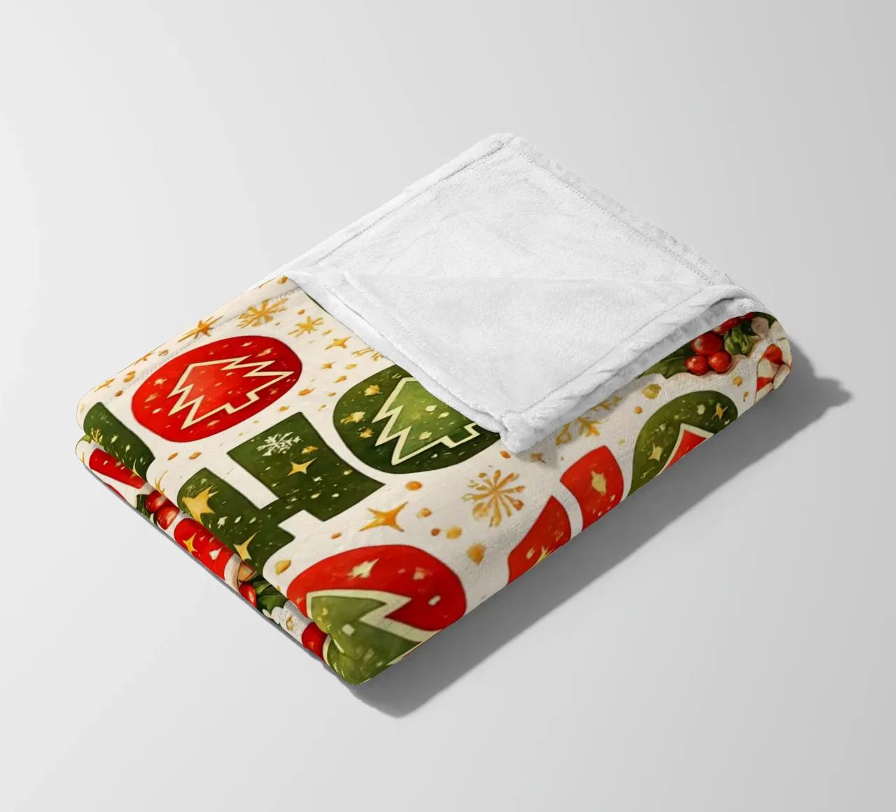 'Ho Ho' Pattern Fleecedecke von Nordic Noel Studio