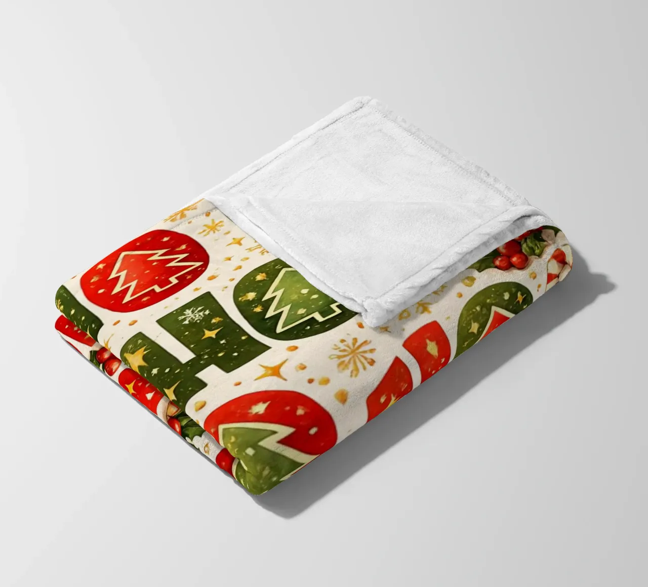 'Ho Ho' Pattern Fleecedecke von Nordic Noel Studio