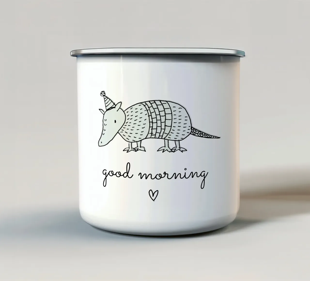 Armadillo tazza in smalto da studio stine