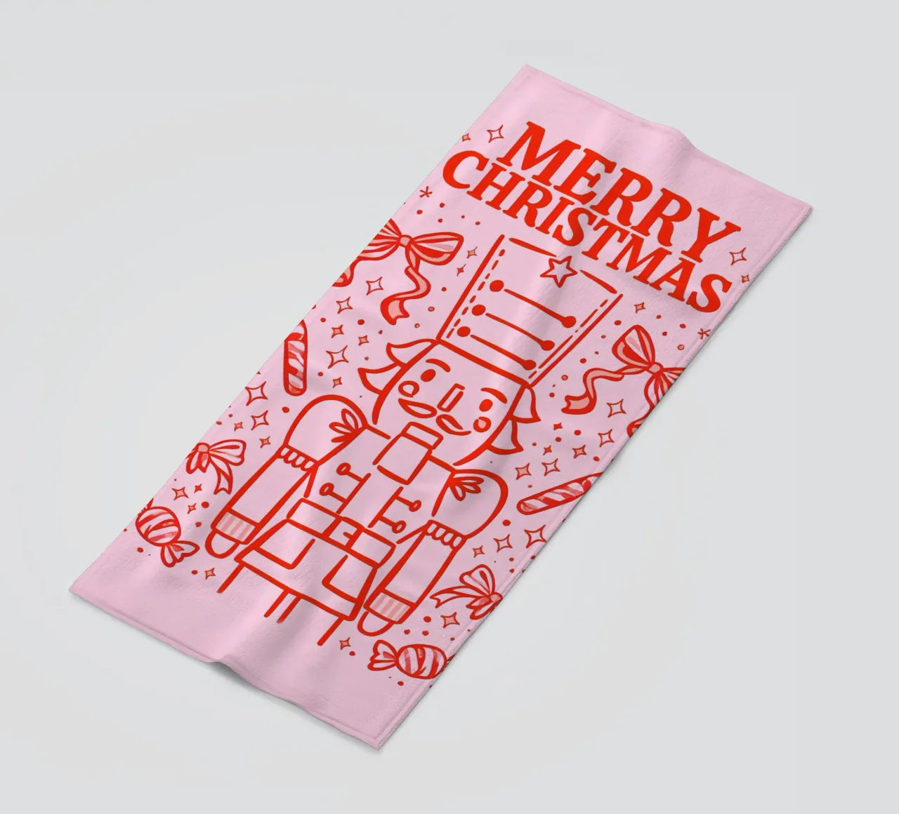 Candy Parade Nutcracker beach towel by Nordic Noel Studio