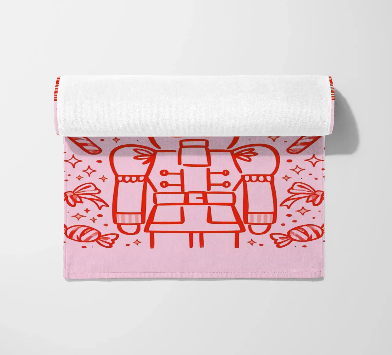 Candy Parade Nutcracker beach towel by Nordic Noel Studio