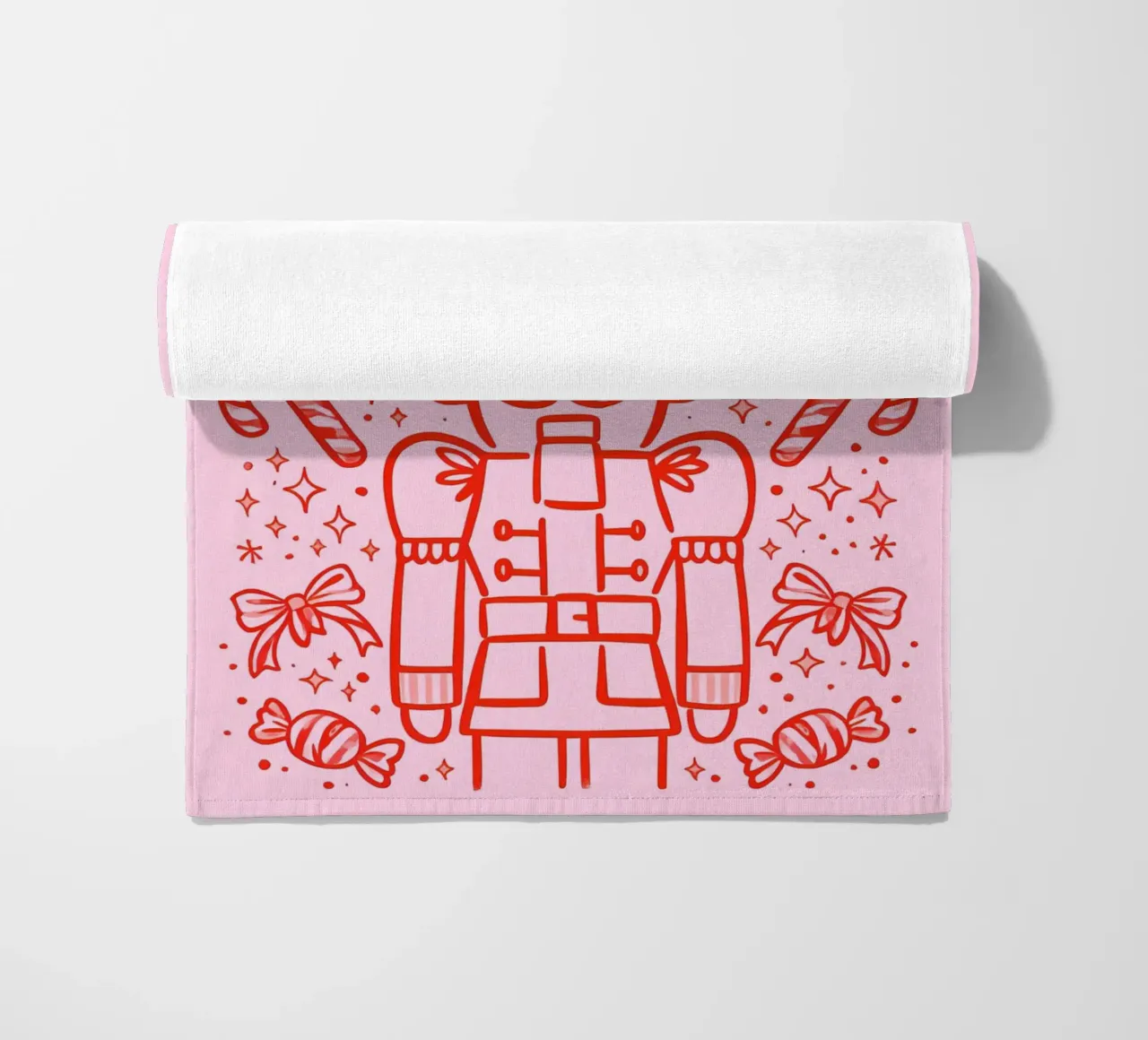 Candy Parade Nutcracker beach towel by Nordic Noel Studio