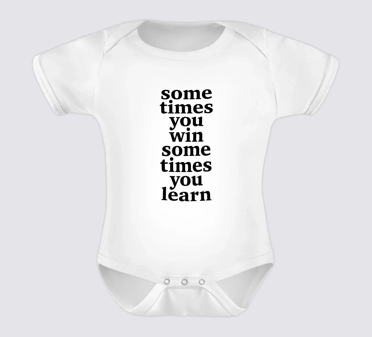 sometimes you win – sometimes you learn short-sleeve baby romper by The True Type