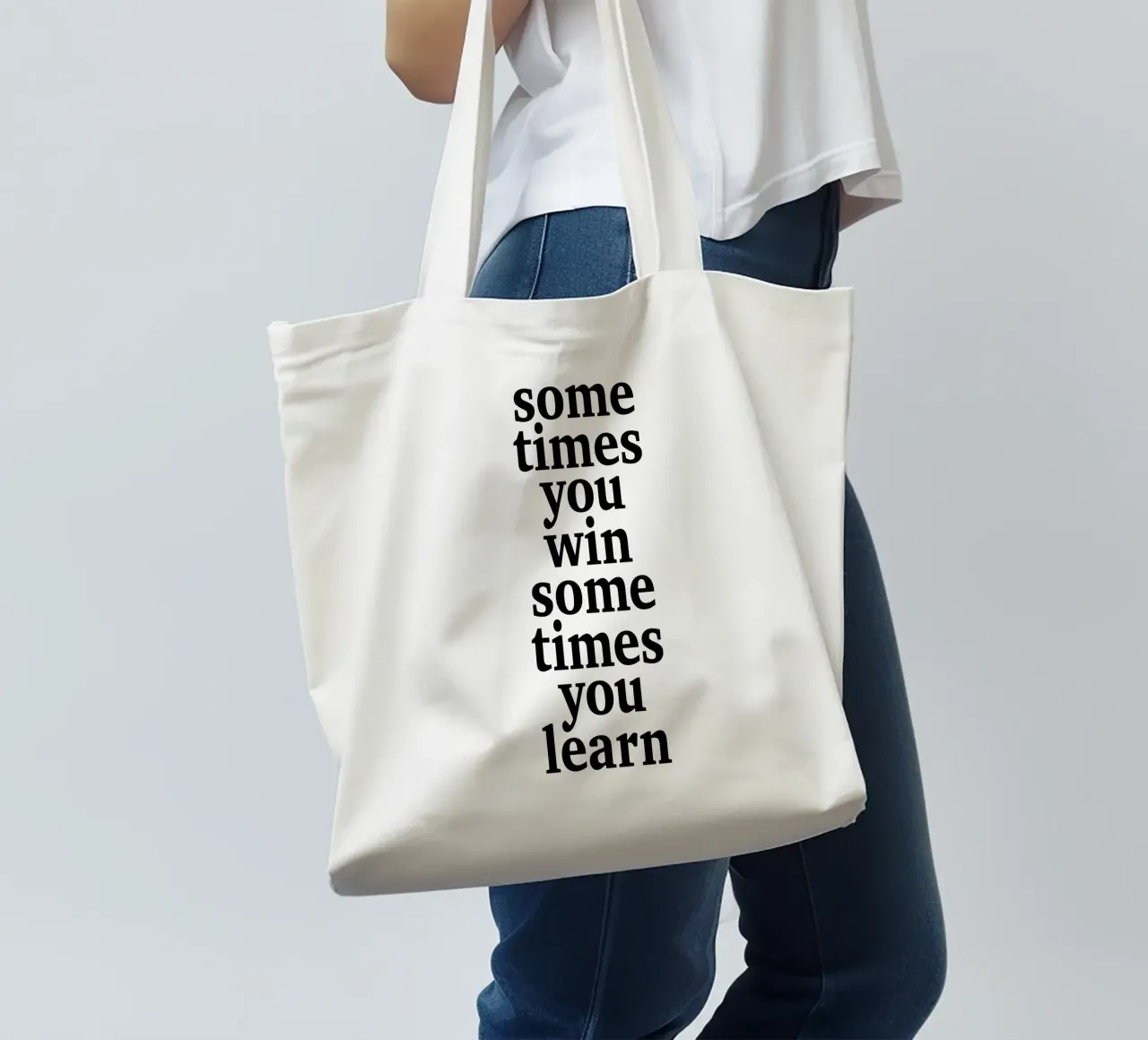 sometimes you win – sometimes you learn borsa in juta da The True Type