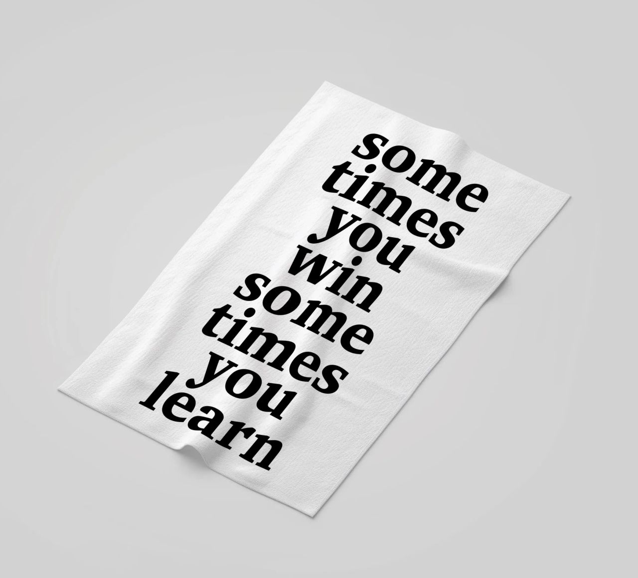 sometimes you win – sometimes you learn beach towel by The True Type