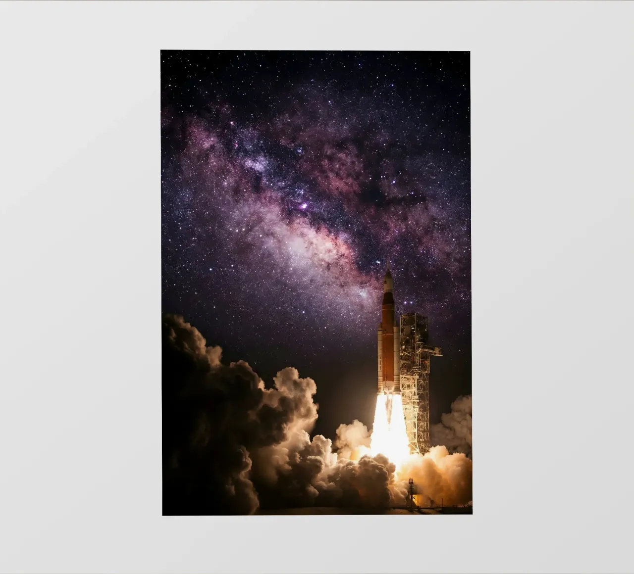 Lancio stellare - Razzo in ascesa verso la Via Lattea pellicola backlit da Cosmic Reverie Creations