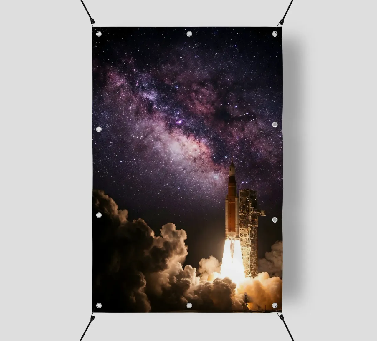 Lancio stellare - Razzo in ascesa verso la Via Lattea telo in pvc da Cosmic Reverie Creations