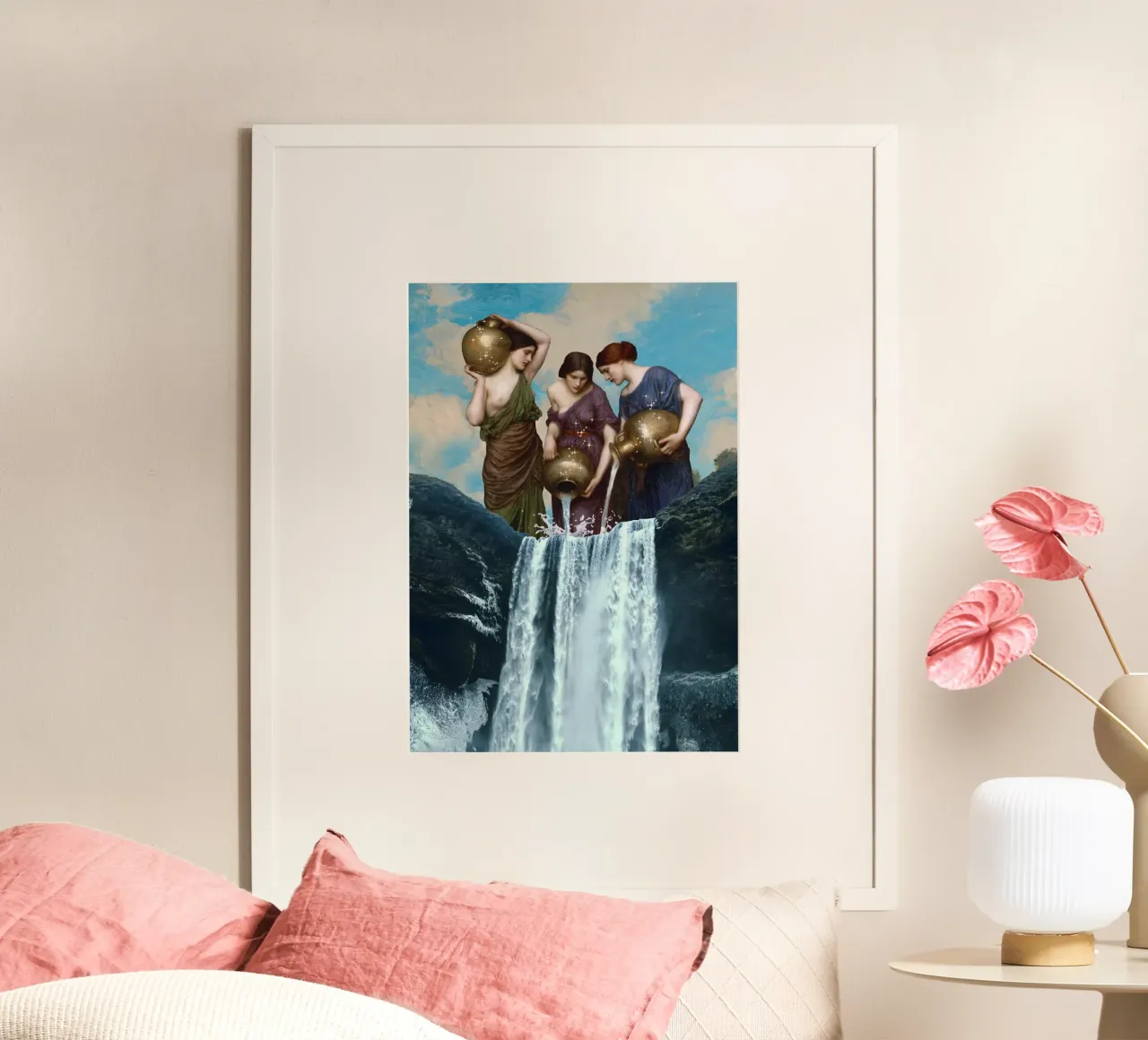 Magic Waterfall poster con telaio in legno da Dikhotomy