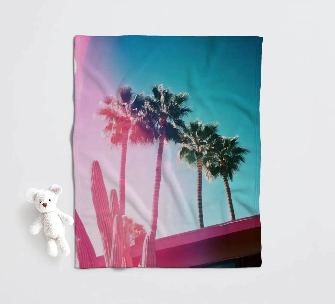 21 fleecedeken van Pink California | Affiches & Posters