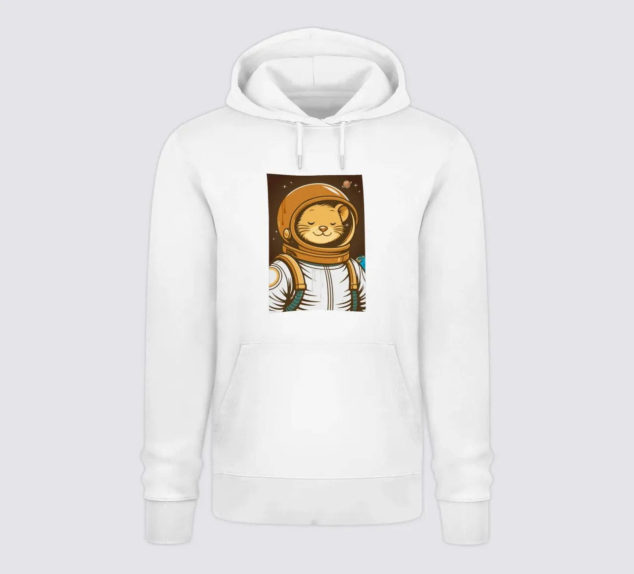 Topo astronauta rilassato in stile fumetto moderno felpa con cappuccio da nanosh