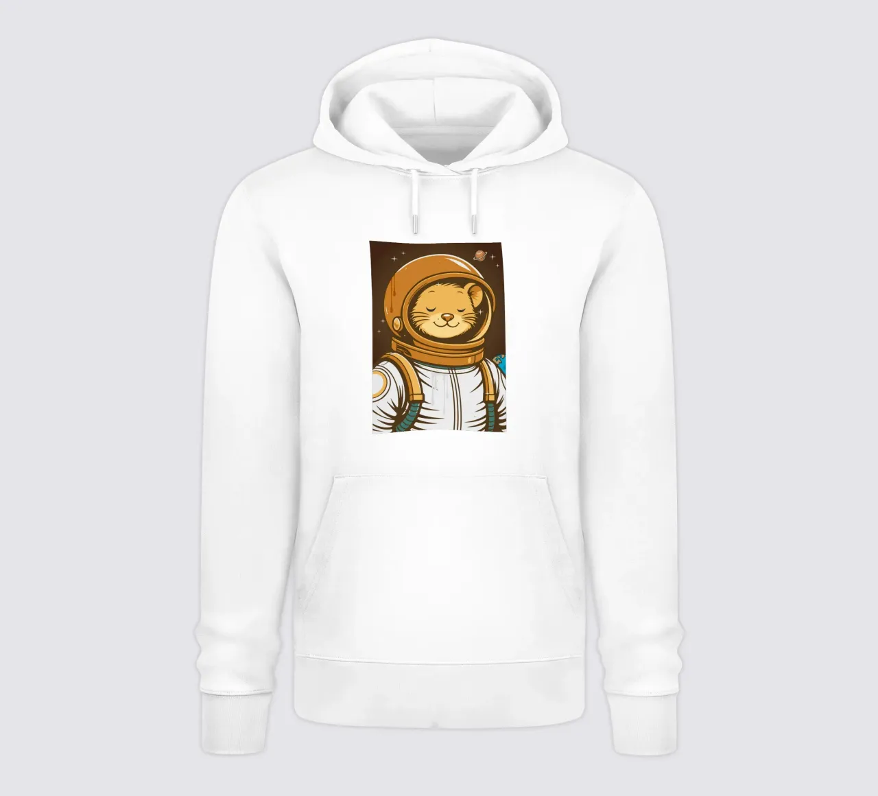 Topo astronauta rilassato in stile fumetto moderno felpa con cappuccio da nanosh