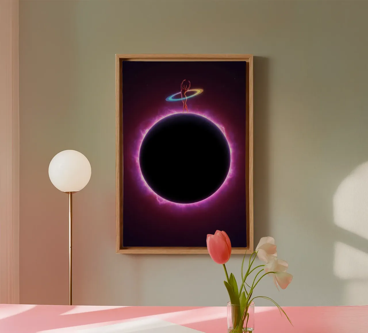 Cosmic Dancer on Eclipse Planet | Surreal Space Art canvas by Cosmic Reverie Creations