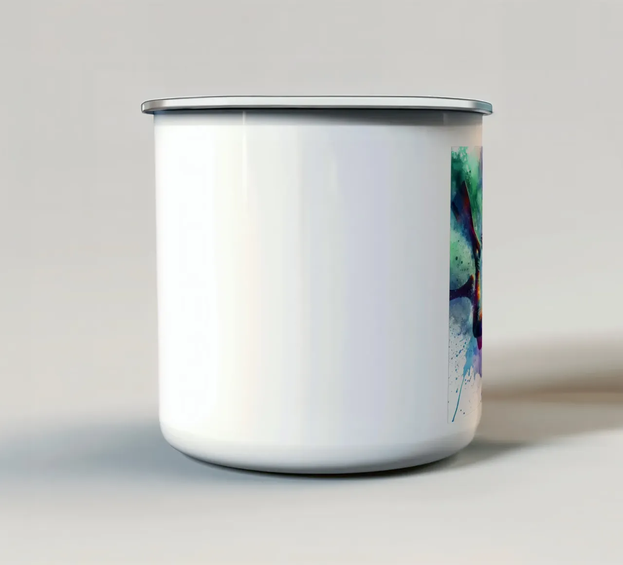 Tuffatore in acquerello tazza in smalto da SportBrush Studio