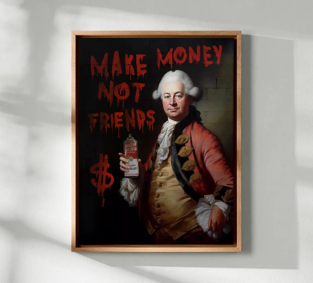 Make money not friends tela con Cornice a cassetta da Dikhotomy