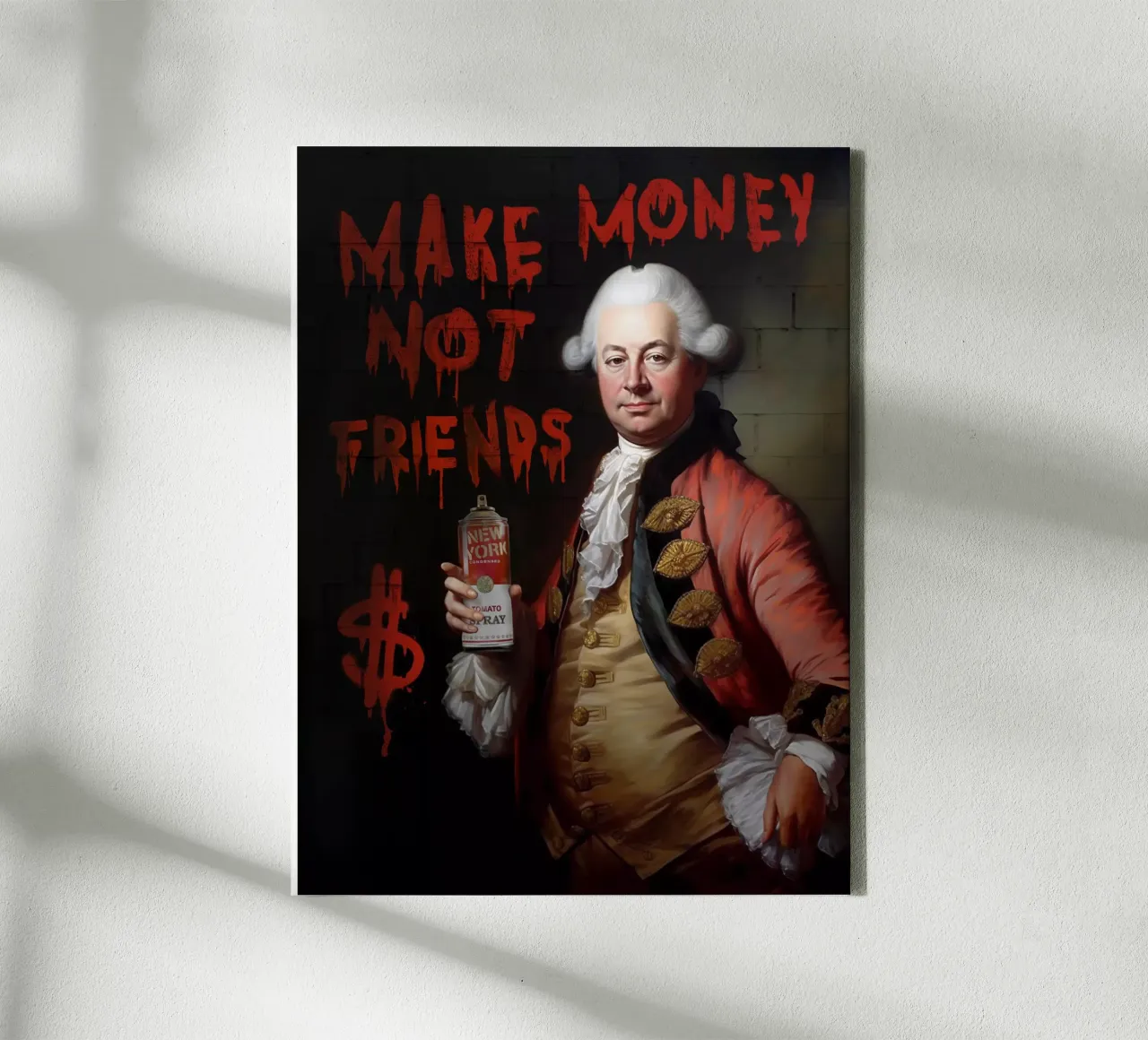 Make money not friends tela con Cornice a cassetta da Dikhotomy