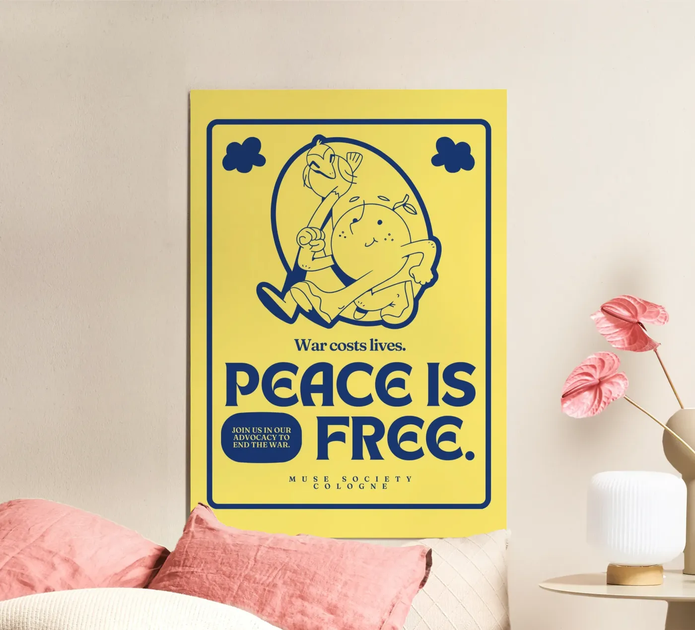 PEACE IS FREE alluminio dibond da Muse Society Shop