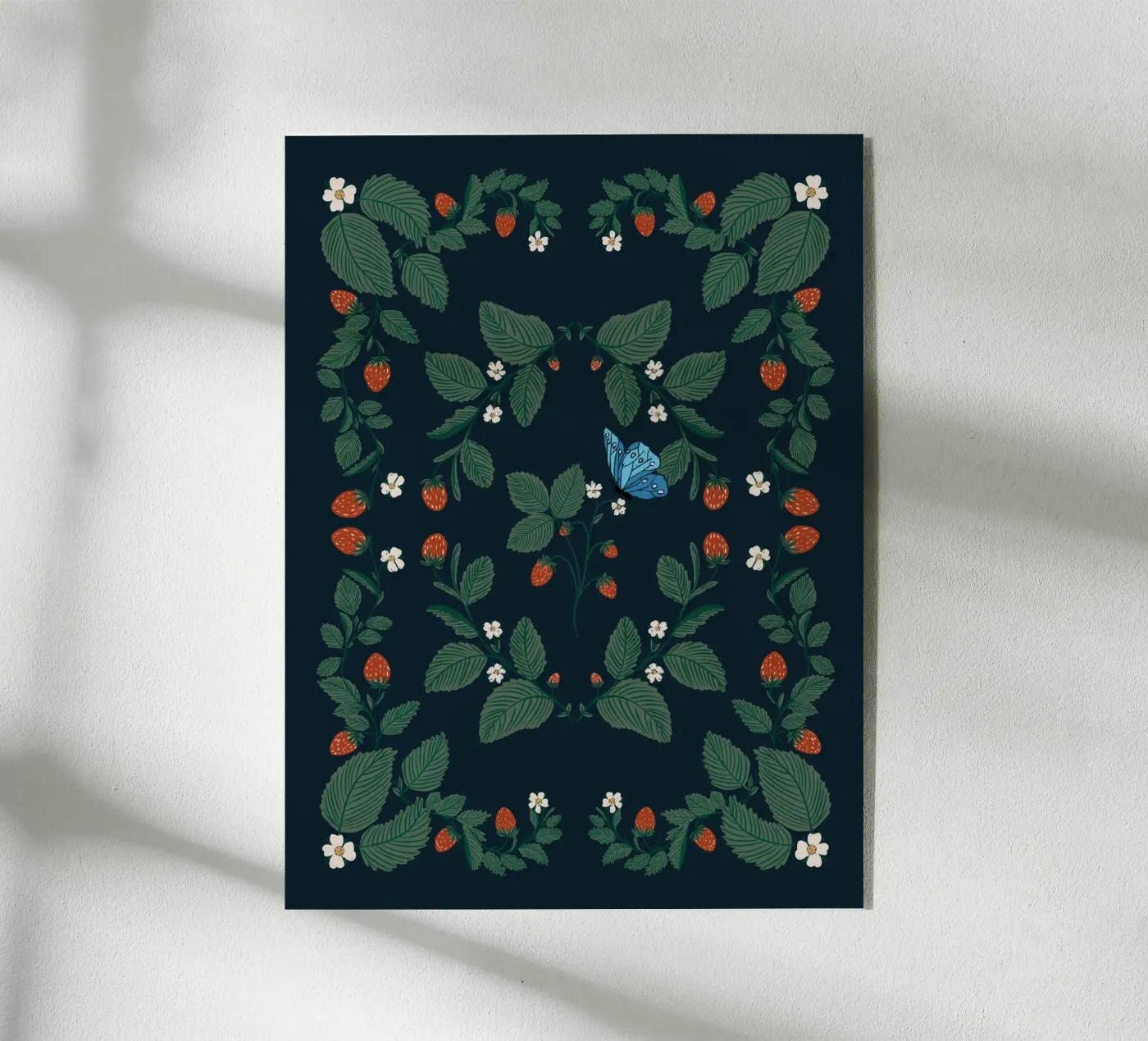 Erdbeeren & Schmetterling Acryl-Glas von moDeern