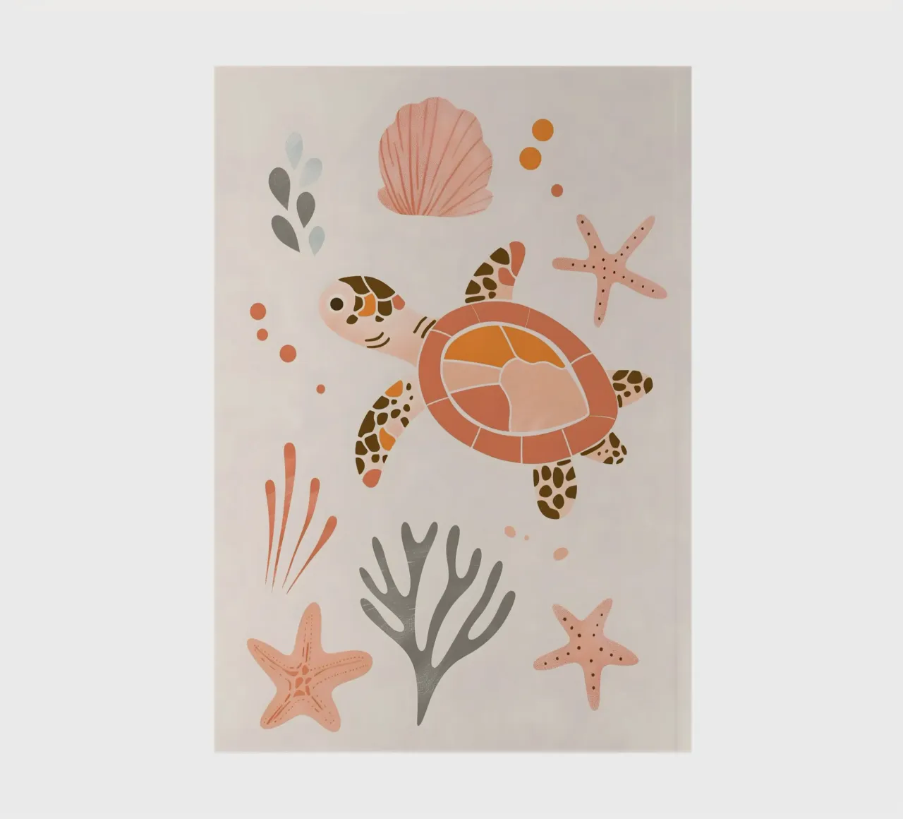 Turtle nursery art - Modern & Minimal notebook by Nursery Art Studio
