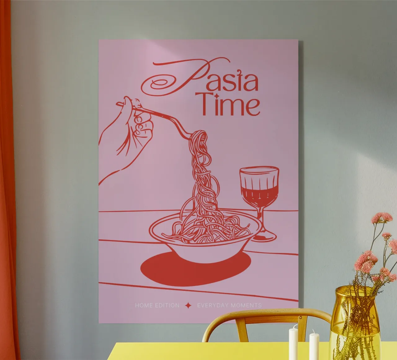 PASTA TIME acrylic glass by Muse Society Shop