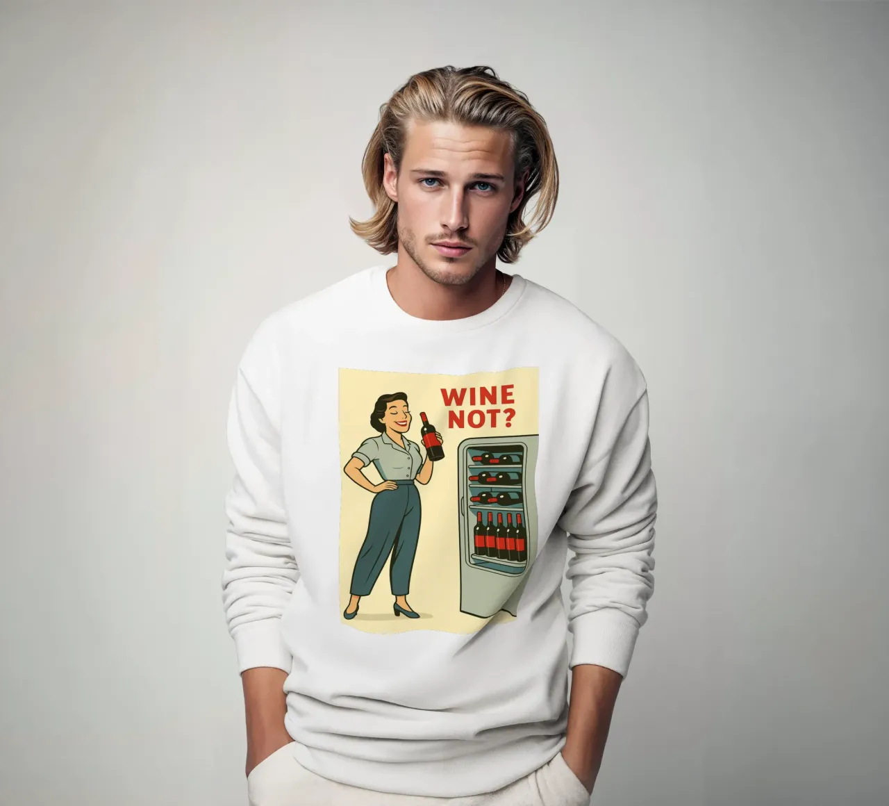 girl wine not sweatshirt by kroocoot