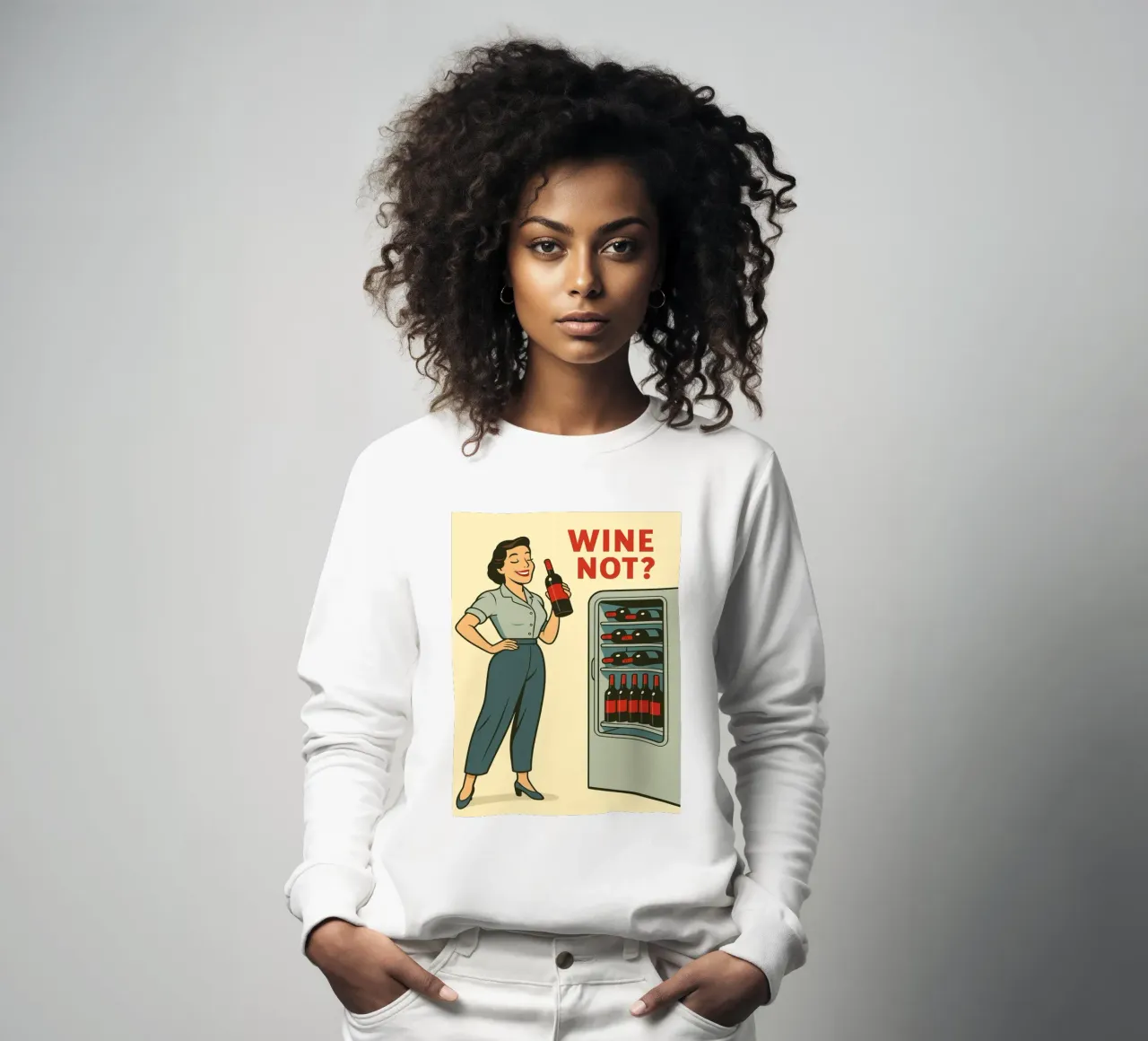 girl wine not sweatshirt by kroocoot