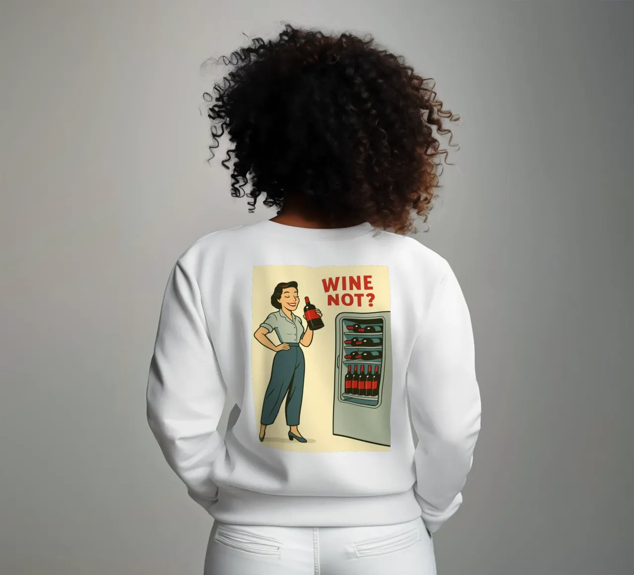 girl wine not sweatshirt by kroocoot