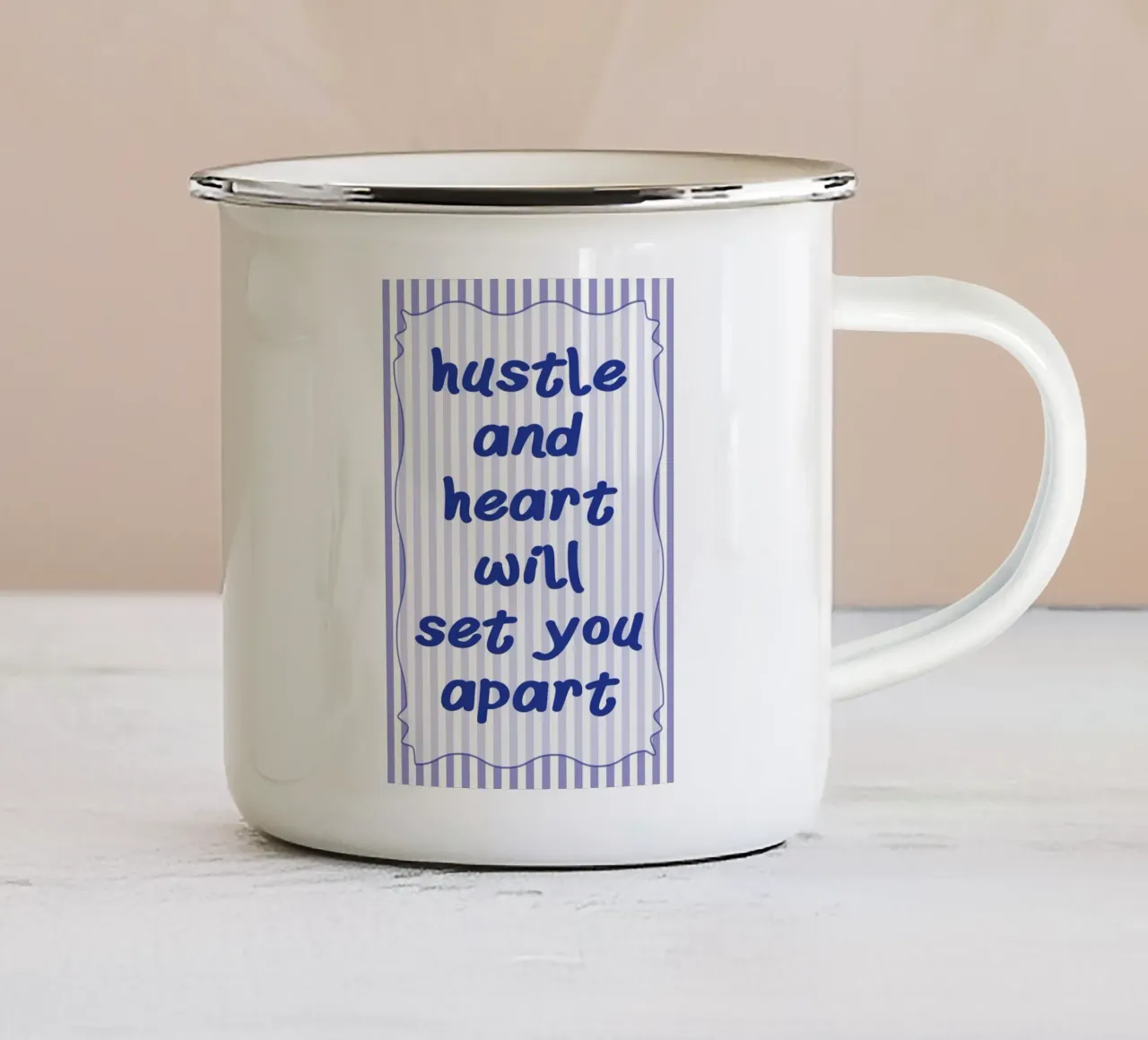 cuore e fatica tazza in smalto da kroocoot