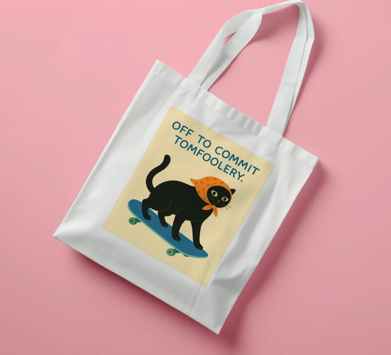 off to commit tomfoolery tote bag by kroocoot
