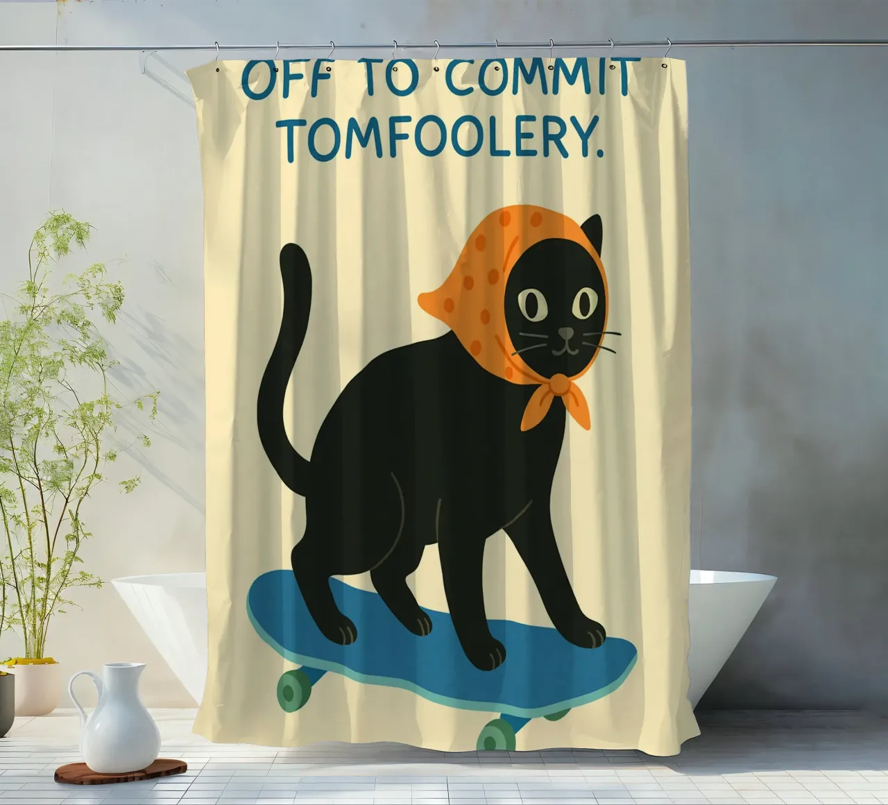 off to commit tomfoolery Duschvorhang von kroocoot