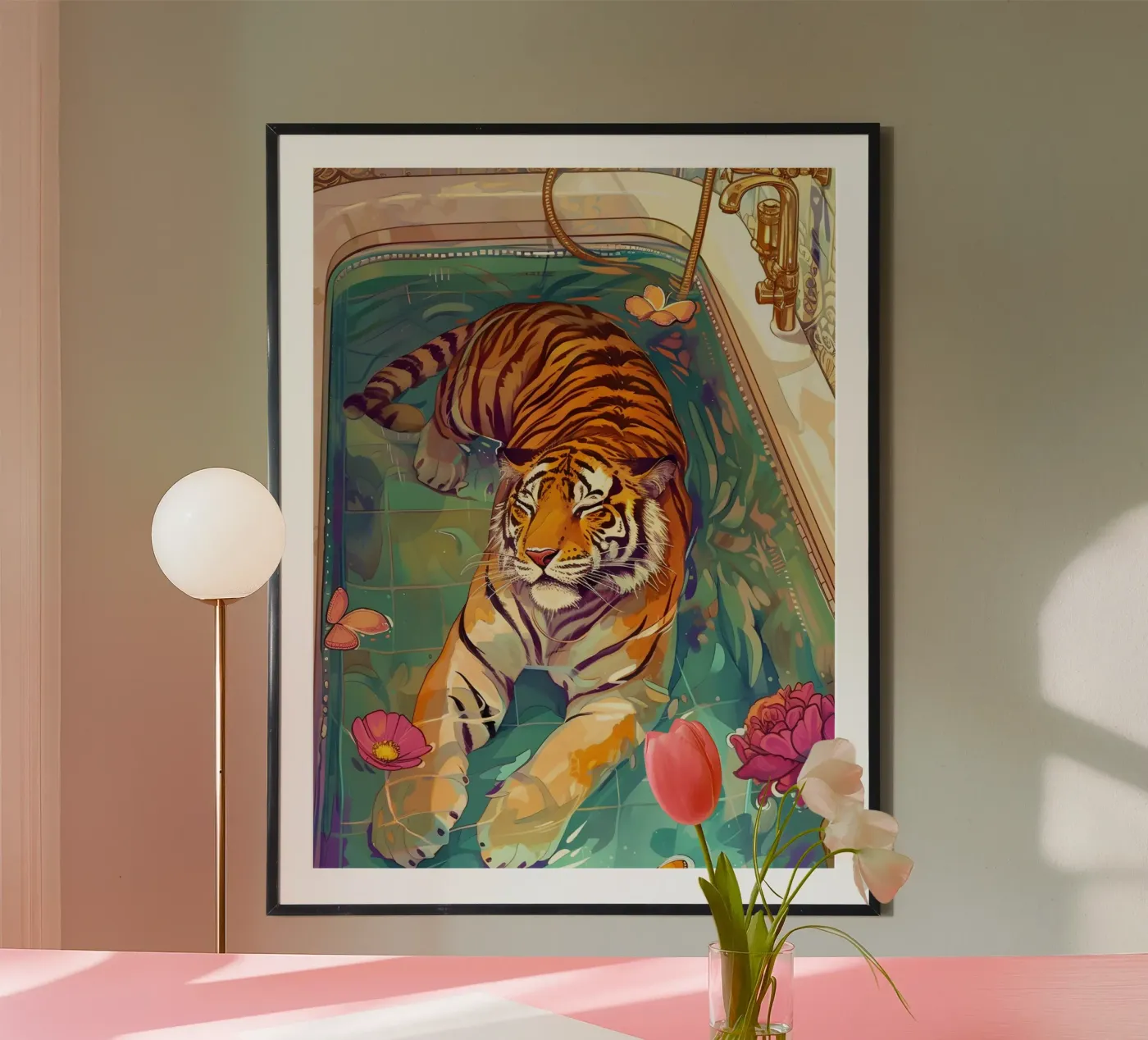 Traumhaftes Tiger-Badezeit-Poster Poster von The Look
