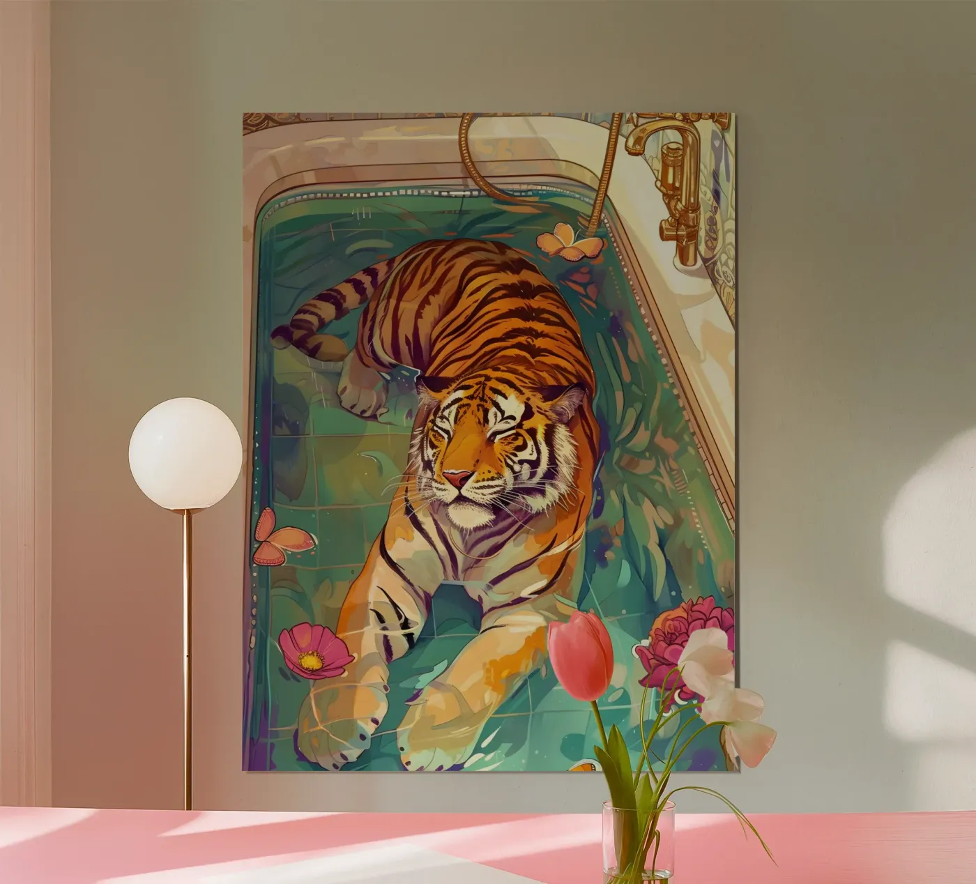 Dreamy Tiger Bath Time Poster poster da The Look