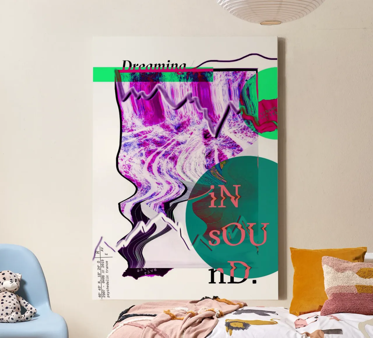 DREAMING IN SOUND tela con Cornice a cassetta da Re-bellare