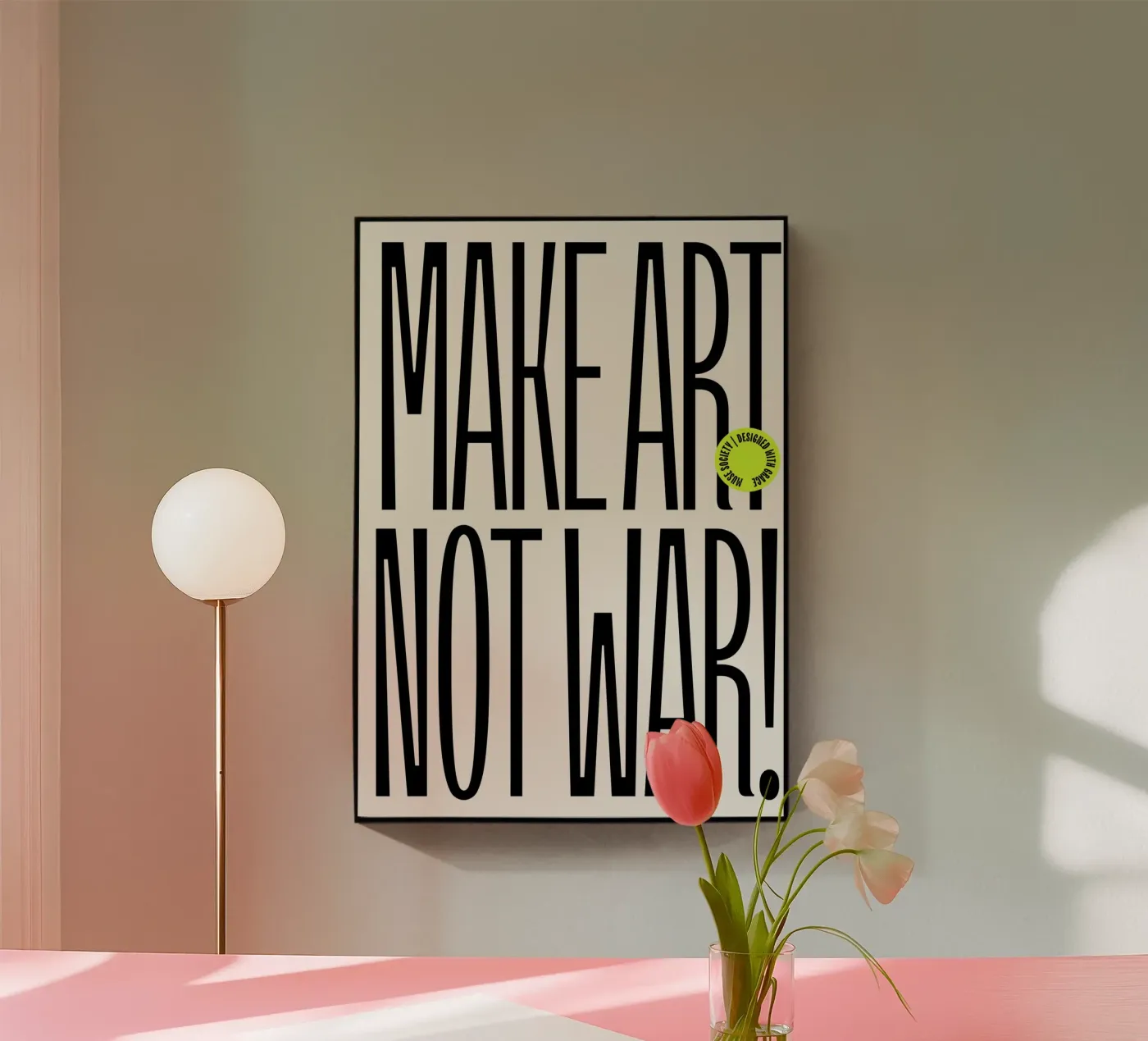 MAKE ART NOT WAR acrylic glass by Muse Society Shop