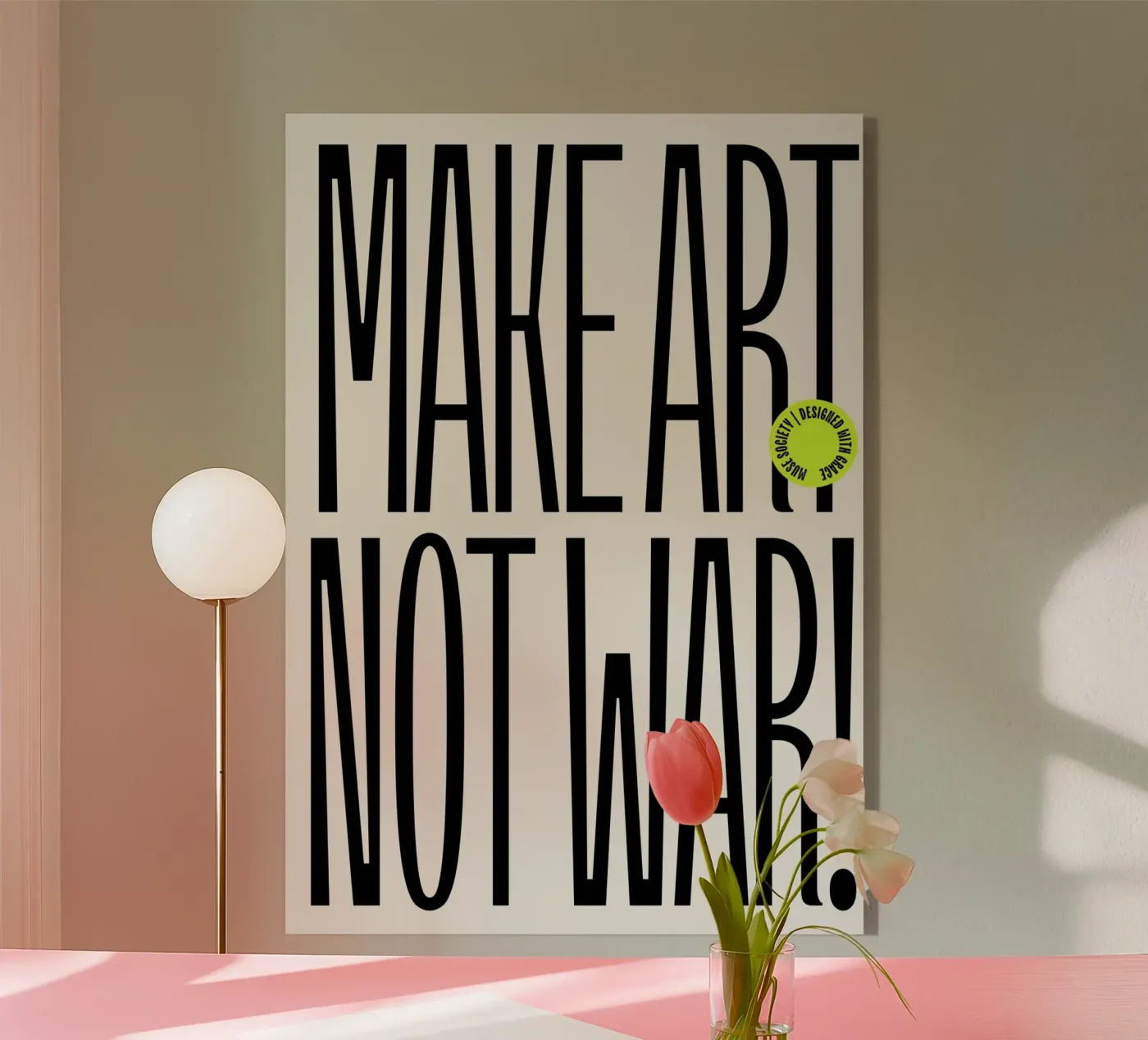 MAKE ART NOT WAR acrylic glass by Muse Society Shop