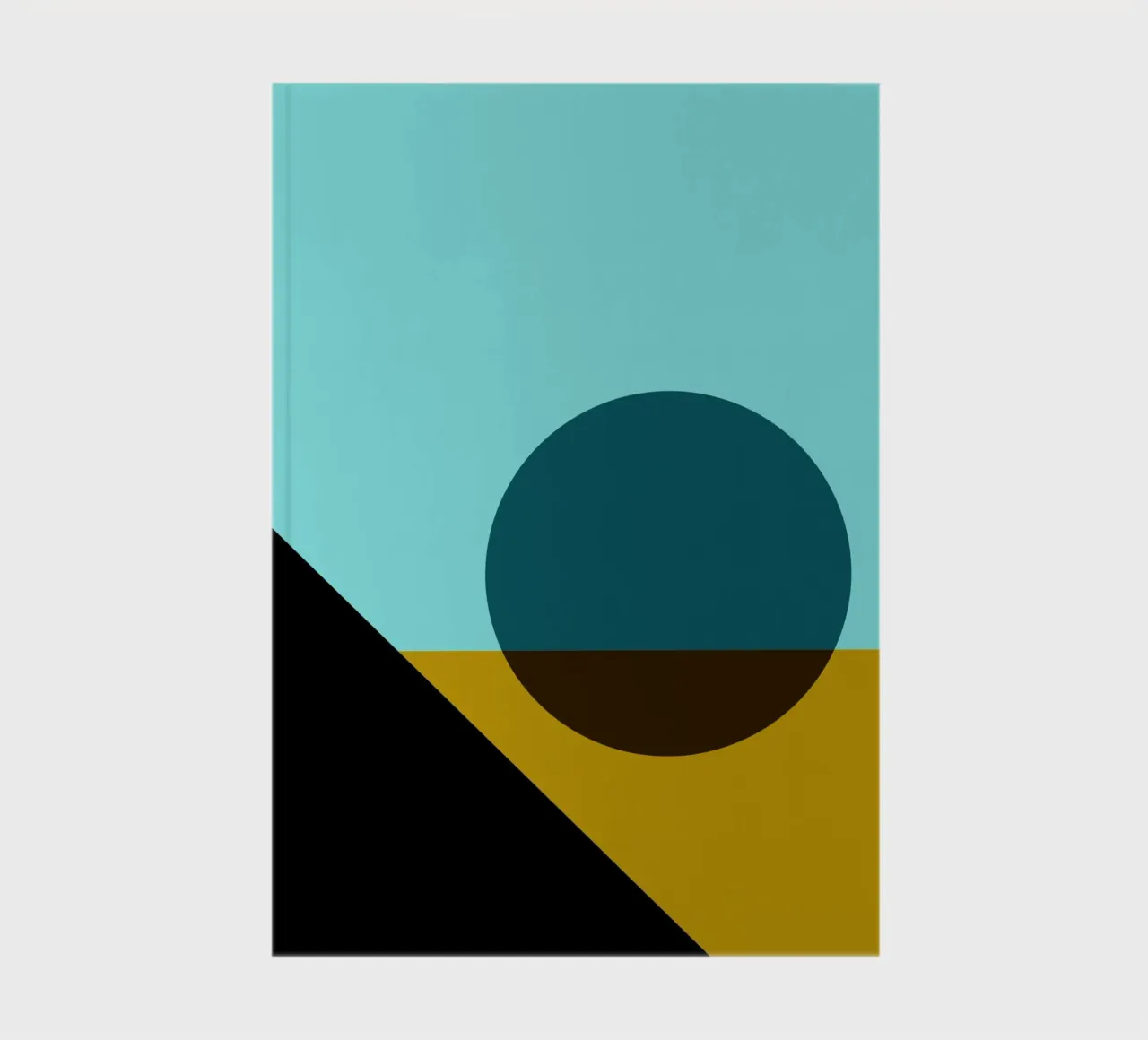 Abstract Bauhaus colour surface poster with circle and diagonal notebook by Casa Vibes