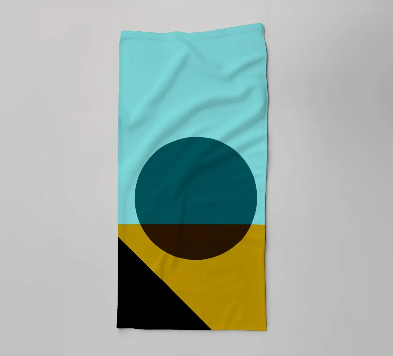 Abstract Bauhaus colour surface poster with circle and diagonal towel by Casa Vibes