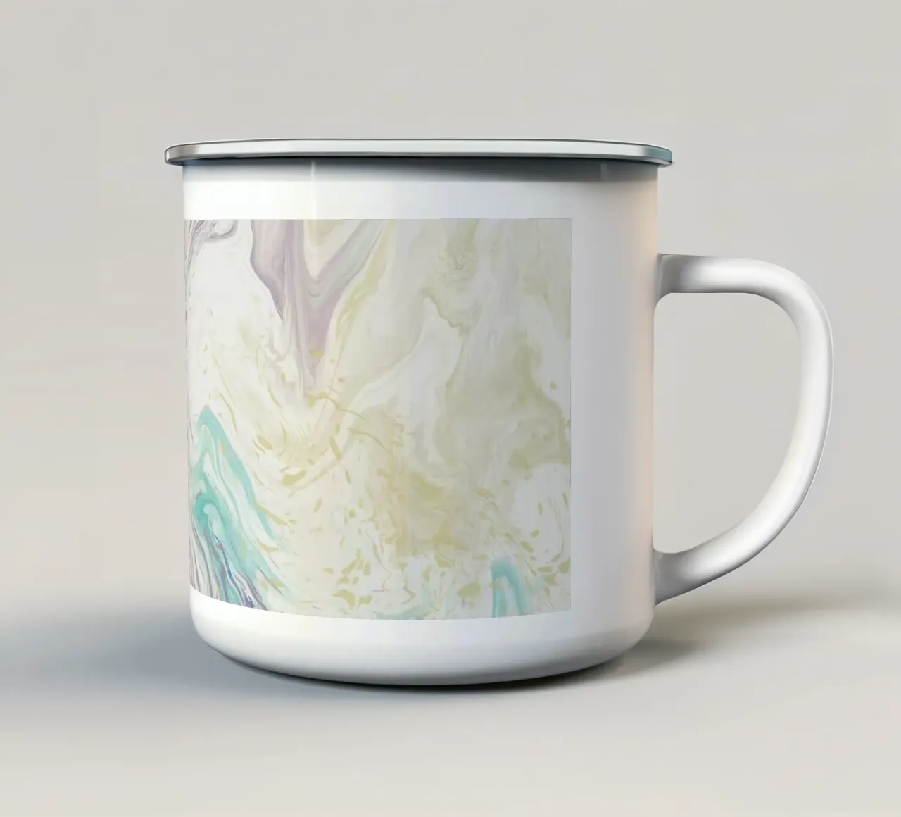 Ballerina di nuvole morbide e atmosferiche tazza in smalto da Petra Lang