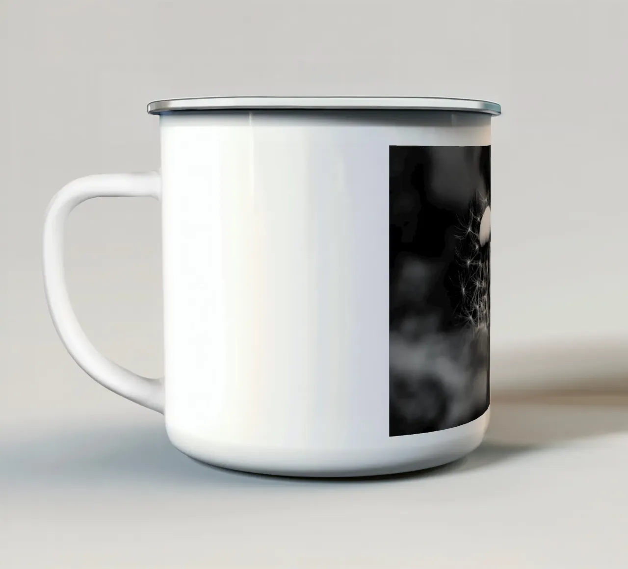 Black & White Dandelion tazza in smalto da Tabea Jule Photography