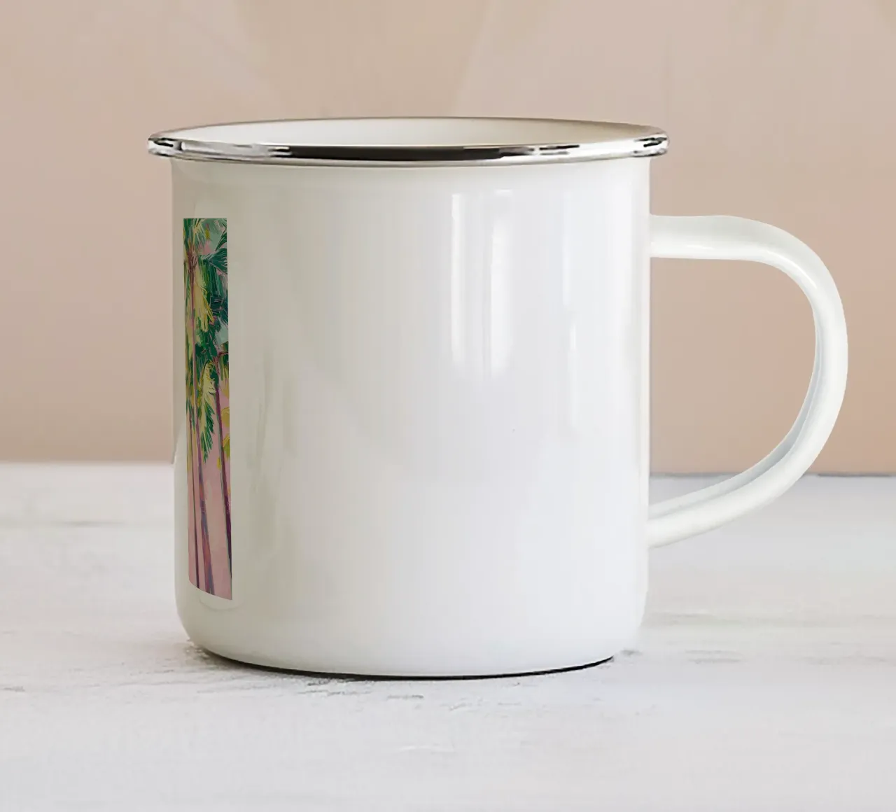 Pink Coconut Trees tazza in smalto da Samuel Leonardo