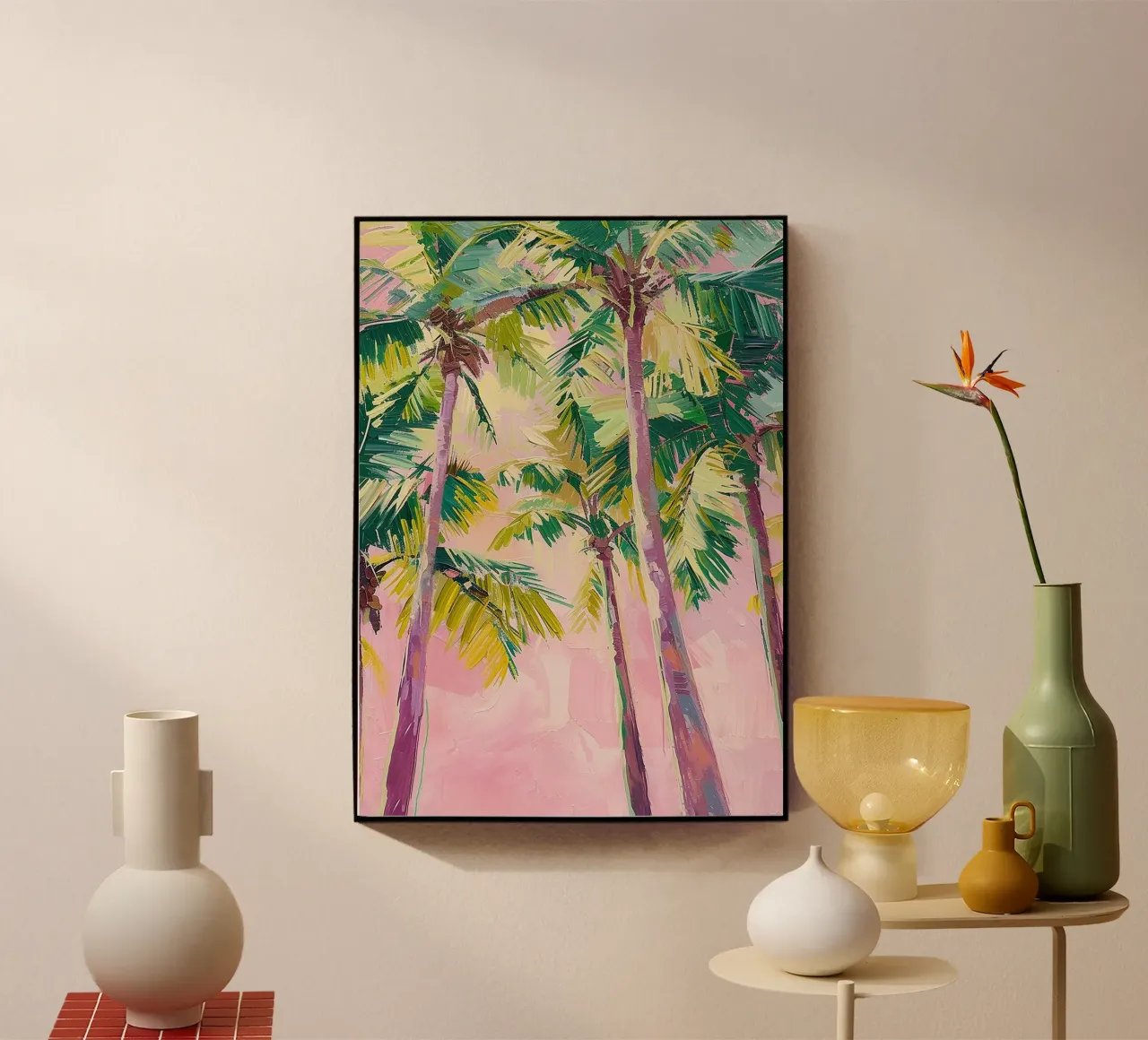 Pink Coconut Trees plexiglass da Samuel Leonardo