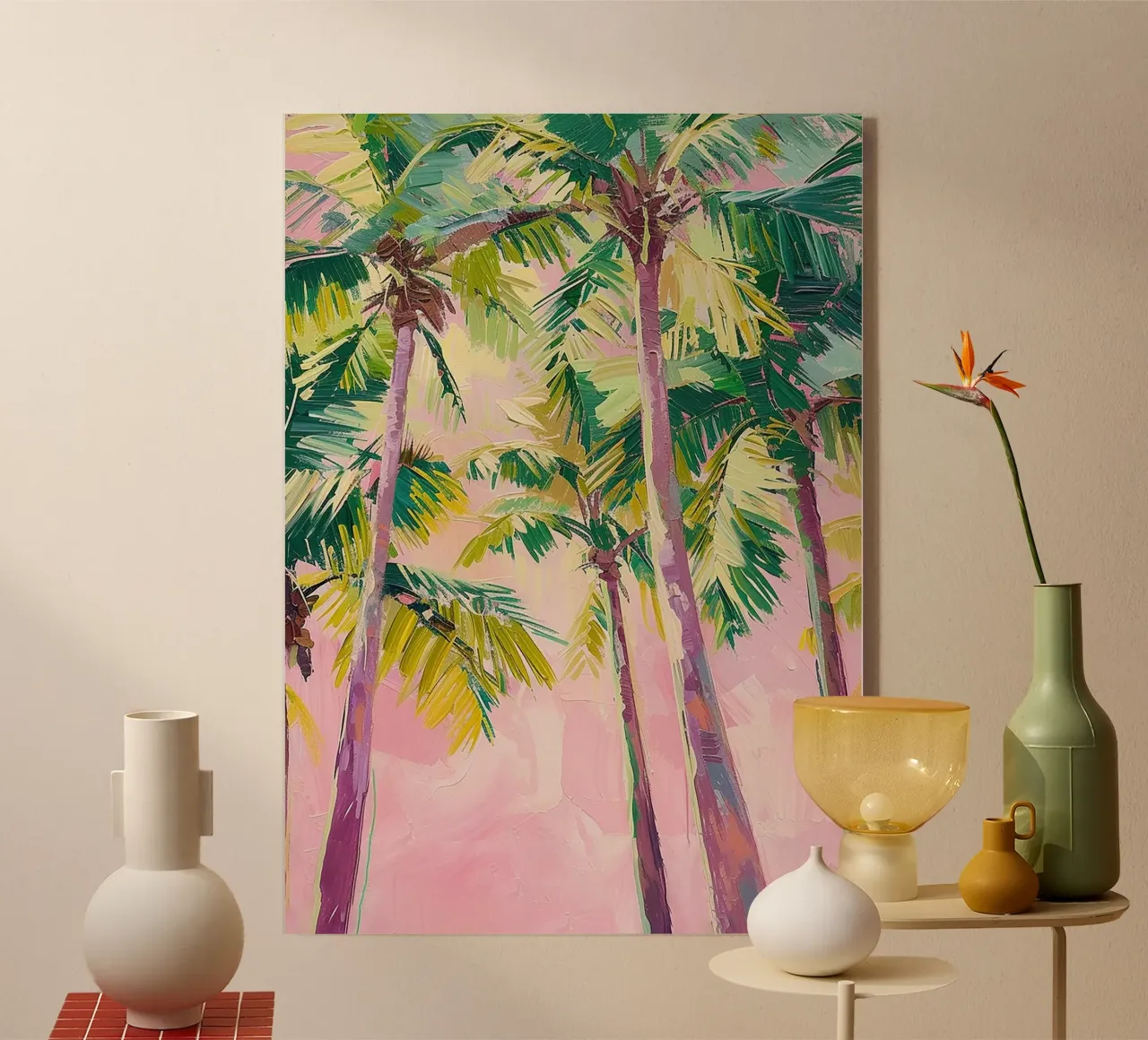 Pink Coconut Trees plexiglass da Samuel Leonardo