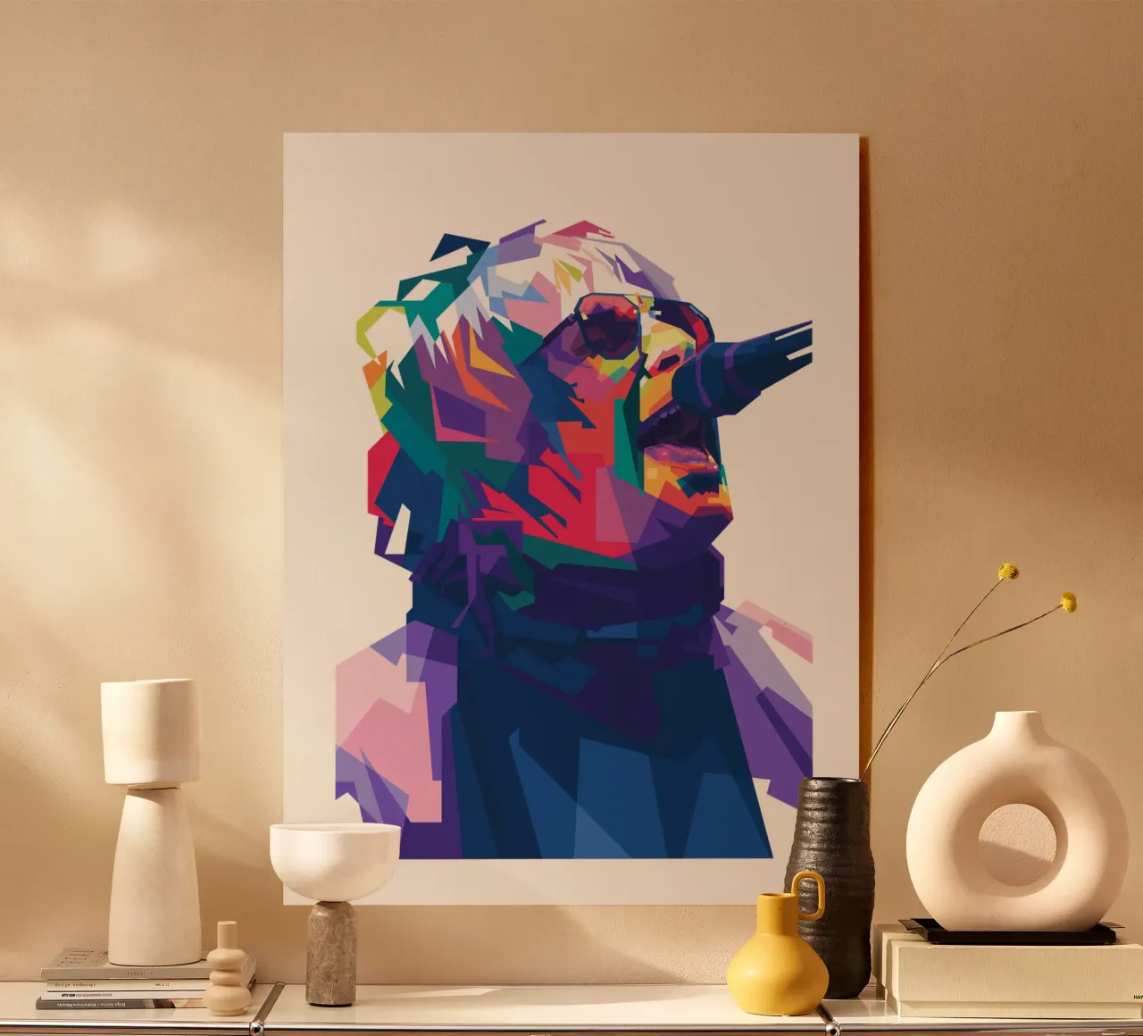 Liam Gallagher WPAP plexiglass da Alkahfsmart